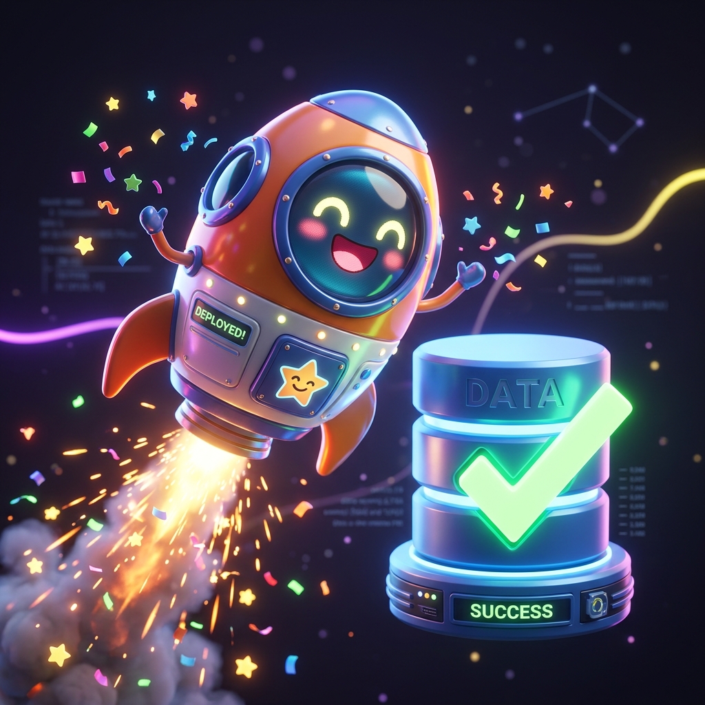 Mascote Rocket Comemorando